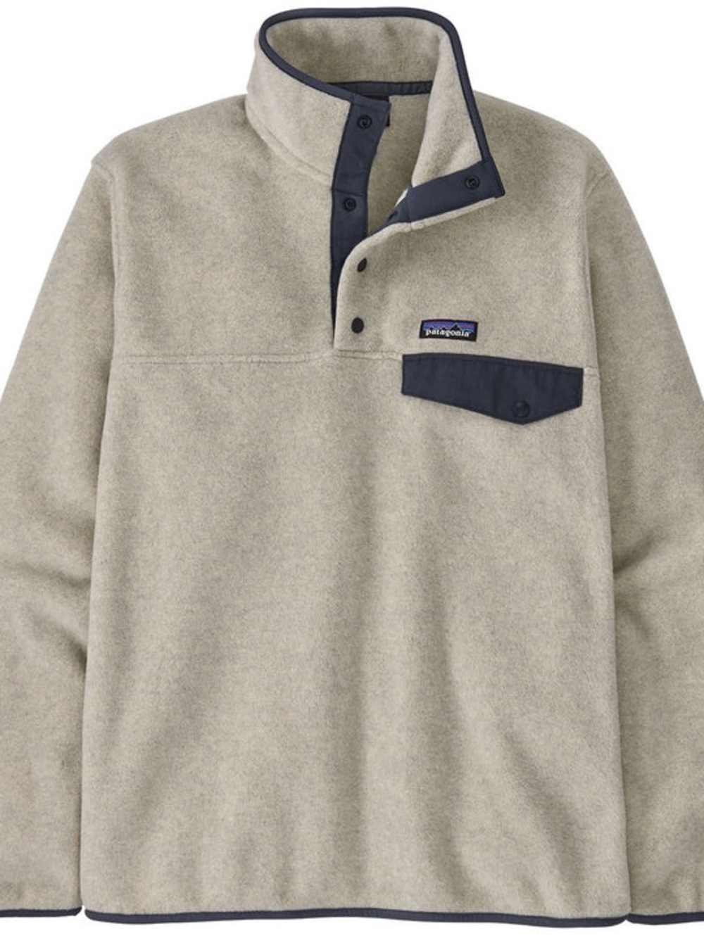 Patagonia Men’s Classic Snap-T Fleece Pullover - Oatmeal Heather with Navy